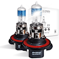 Miniatyrbilde 1 av 5: H13/9008 Halogen Høy- og Lavstråle Hovedlys Pære, 220% Mer Lysstyrke Erstatning for Standard 60W/55W Pære, Pakke med 2