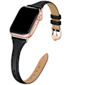 Miniatyrbild 1 av 5: Läderarmband Kompatibelt med Apple Watch Rem Kvinnor, Toppskikt Läder Tunna Slanka Band för iWatch Serie 10/9/8/7/