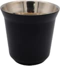 Kaffe-/Espresso-kopp i rostfritt stål (svart, 6,2 * 6,2 cm), Dubbel