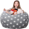 Miniatyrbild 1 av 5: Plushdjursförvaringspåse i beanbag-form för barn, 38 tum - Vadderad