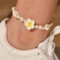 Miniatyrbillede 3 af 4: 1 stk (Hvid) Generiske Anklets Skaller Blomster Anklet Skaller Ankel