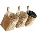 Miniatyrbilde 1 av 5: Bomullslin Oppbevaringskurv Bag Glodenbridge Foldbar Oppbevaringskurv Bag med Håndtak, Hjem, Organiser Boks for Hjem Garderobe Leker Kontor Skrivebord, Soverom. (sett med 3)