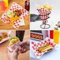 Miniatyrbilde 4 av 5: 100 stk matpapir, fettsikkert deli sandwichpapir, vokspapir, 11,02*10,24 tommer for hamburger, pizza, brød, kjøtt, frukt, kjøkken