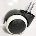 Miniatyrbilde 5 av 5: Kontorstolhjul 2 tommer PU Dobbelt Hjul M10x14mm Gjenget Stamme Svingbart Hjul Hvit, 5 stk