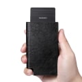 Miniatyrbillede 1 af 5: Sort Anti-Hacking Kort Holder RFID Bifold Læder Tegnebog med