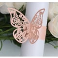 Miniatyrbillede 1 af 5: 40 stk. Rose Laser Udhulede Butterfly Servietringe Reflekterende