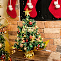 Miniatyrbild 4 av 5: 20\" Mini Julgran Set Liten Julgran Bordsgran Konstgjord Julgran med Stjärna Topp