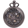 Miniatyrbillede 2 af 4: Sort Dobbelt Hunter Mekanisk Lommeur Håndoptræk Bronze