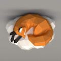 Miniatyrbillede 4 af 5: 1 stk Chic Cloud Fox Form DIY Papirskulptur 3D Papirmodel