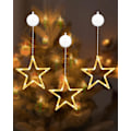 Miniatyrbild 1 av 5: LED-stjärnor Julbelysning, 3-pack LED Jul Fönsterlampor, 10 LED Juldekorationer med Timer för Fönster D
