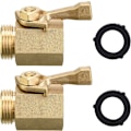 Miniatyrbilde 2 av 4: Reguleringsventil for hageslange, robust, messing, 7,62 cm, 2-pakning med 2 hageslange-underlagsskiver.