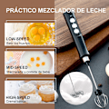 Miniatyrbilde 4 av 5: 1 sett USB-oppladbart elektrisk melkeskummer, 3 hastigheter justerbar, med 3 rustfrie visper, for latte, cappuccino, varm sjokolade, egg