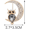 Miniatyrbild 4 av 5: Brosch för kvinnor uggla smycke diamant djur brosch