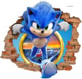 Sonic Wall Decals Sticker, Barnens tecknade sovrumsbakgrund Wal
