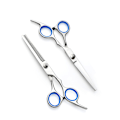 Miniatyrbillede 1 af 5: 7'(18cm) 2 stk. Blå Frisørsakse Professionelle Hårsakse Udtynding Barber Salon Hårklippende Rustfrit Stål