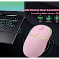 Miniatyrbillede 2 af 4: Genopladelig Trådløs Mus, Lydløs Computermus (Pink), 2.4G St