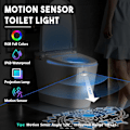 Miniatyrbilde 2 av 5: Toalett nattlys med 16 fargeendringer, bevegelsessensoraktivert LED-projektor nattlys, USB-oppladbart toalettlys