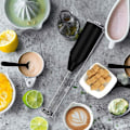 Miniatyrbild 3 av 5: Mjölkskummare, Mini Elektrisk Visp Mixer Kaffeblandare, Bärbar Elektrisk Visp i Rostfritt Stål, Kaffestirrare, St