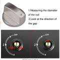 Miniatyrbillede 4 af 5: 6 stk (0 grader, 8 mm) Gasknapper, Universal Zink Rotationskontaktstyring