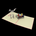 Miniatyrbillede 4 af 5: 1 stk. Påskehilsenbrev Trykning Kanin Kort 3D