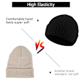 Miniatyrbillede 3 af 5: 1 sort neutral beanie strikket hue