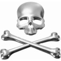 Miniatyrbillede 1 af 5: 2 stk. (9*8,5 cm) 3D Metal Personlighed Hodeskalle Skelet Død Bil Motor