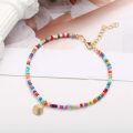 Pikkukuva 4 / 5: 2 kpl (Hopea) Bohemian Turquoise Jalkaketju, Simpukka Anklet