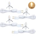Pikkukuva 1 / 5: LED-lamppujen sarja, 4 kpl, valkoinen, virtajohto ja kytkin