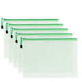 Miniatyrbillede 3 af 5: 5 stk. Hvide A4 Plastikmapper PVC Mesh Dokument Ziplockposer