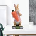 Miniatyrbillede 4 af 5: Kanin Gulerod Statuer Bunny Æg Figurer Havepynt Dyr Forår Påske (Gulerod)