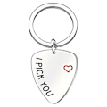 Miniatyrbild 1 av 2: I Pick You Nyckelring. Graverad Gitarrplock Stål Nyckelring