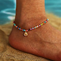 Pikkukuva 2 / 5: 2 kpl (Hopea) Bohemian Turquoise Jalkaketju, Simpukka Anklet