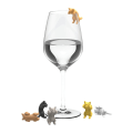 Miniatyrbild 4 av 5: 6 Vin Glas Märken med Kreativa 3D Kattunge Mage