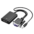 Miniatyrbillede 5 af 5: VGA til HDMI adapter med 3,5 mm lydkabel og strømledning, VGA