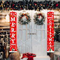 Miniatyrbillede 5 af 5: 1 Pak Merry Christmas Banner Skilt - Julepynt til Dør