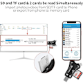 Miniatyrbillede 4 af 5: 4-i-1 SD-kortlæser til iPhone, der læser både SD og TF-hukommelse samtidigt, til vildtkamera/jagtkamera