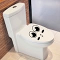 Miniatyrbild 3 av 4: Stora ögon o mun WC-dekaler, väggdekaler för WC, badrum