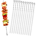 Miniatyrbilde 1 av 5: Sett med 20 Grillspyd i Rustfritt Stål, Flatt Metallspyd 36cm