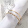 Miniatyrbillede 4 af 5: 1 stk. (Guld) Lagdelt Slangeben Ankelkæde Punk Cuban Link Ankel