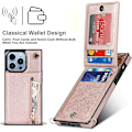 Miniatyrbilde 5 av 5: Crossbody-telefonveske for iPhone 14 Pro med kortholder for kvinner, iPhone 14 Pro-veske med lommebok og stropp