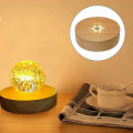 Miniatyrbillede 3 af 5: Krystal LED Lysbase, 2 Pak Trædisplay Sokkel med USB