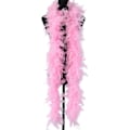 Miniatyrbillede 1 af 5: Pink fjerboa af kalkun, 70g, 180 cm lang, blød boa til håndværk, hjem, dans, bryllup, fest, Halloween, kostume