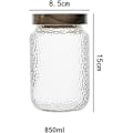 Miniatyrbillede 2 af 5: 1 stk (850 ml) Lufttæt Glasbeholder med Trælåg til Mad, Te