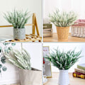 Miniatyrbillede 4 af 5: Sæt med 4 Hvide Lavendel Flocked Realistiske Kunstige Blomster
