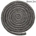 Miniatyrbild 1 av 5: 8mm Svart Spis Eldrep Fiberglasrep Tätning 2m Längd Vedspis Loggbrännare Hög Temperatur Spis Tätningsrep