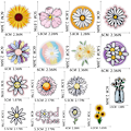 Miniatyrbillede 2 af 5: 16 Stykker Hundrede Blomster Stryge-På Broderi-Lappe, Syning