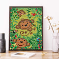 Miniatyrbilde 4 av 5: Firkant Diamantmalerisett for Voksne Lerretet Dyr Diamantbroderisett Monkey DIY 5D Diamantmaleri Kryssdekor