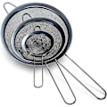 Miniatyrbillede 1 af 5: 3-delt sæt af fintmasket si, melsigte til bagning, rustfrit stål clander, matcha sort te si, sovsseparator, pasta si colanders