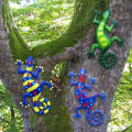 Miniatyrbild 4 av 5: 6 stycken metallgecko väggdekoration, väggskulptur, utomhus