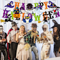 Pikkukuva 3 / 5: Halloween-juhlatyylikitti - Pyörivät riippuva Happy Halloween -koristeet